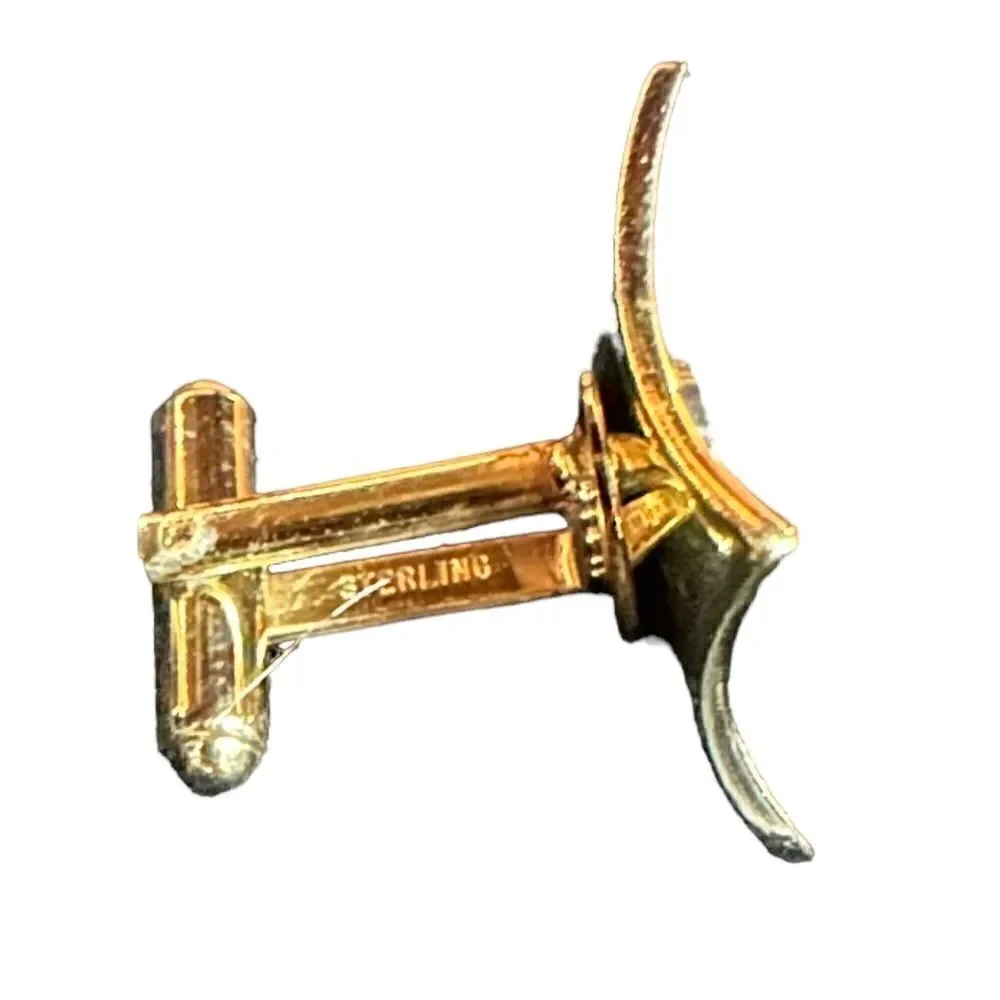 Vintage gold finish sterling silver Cufflinks and tie stud